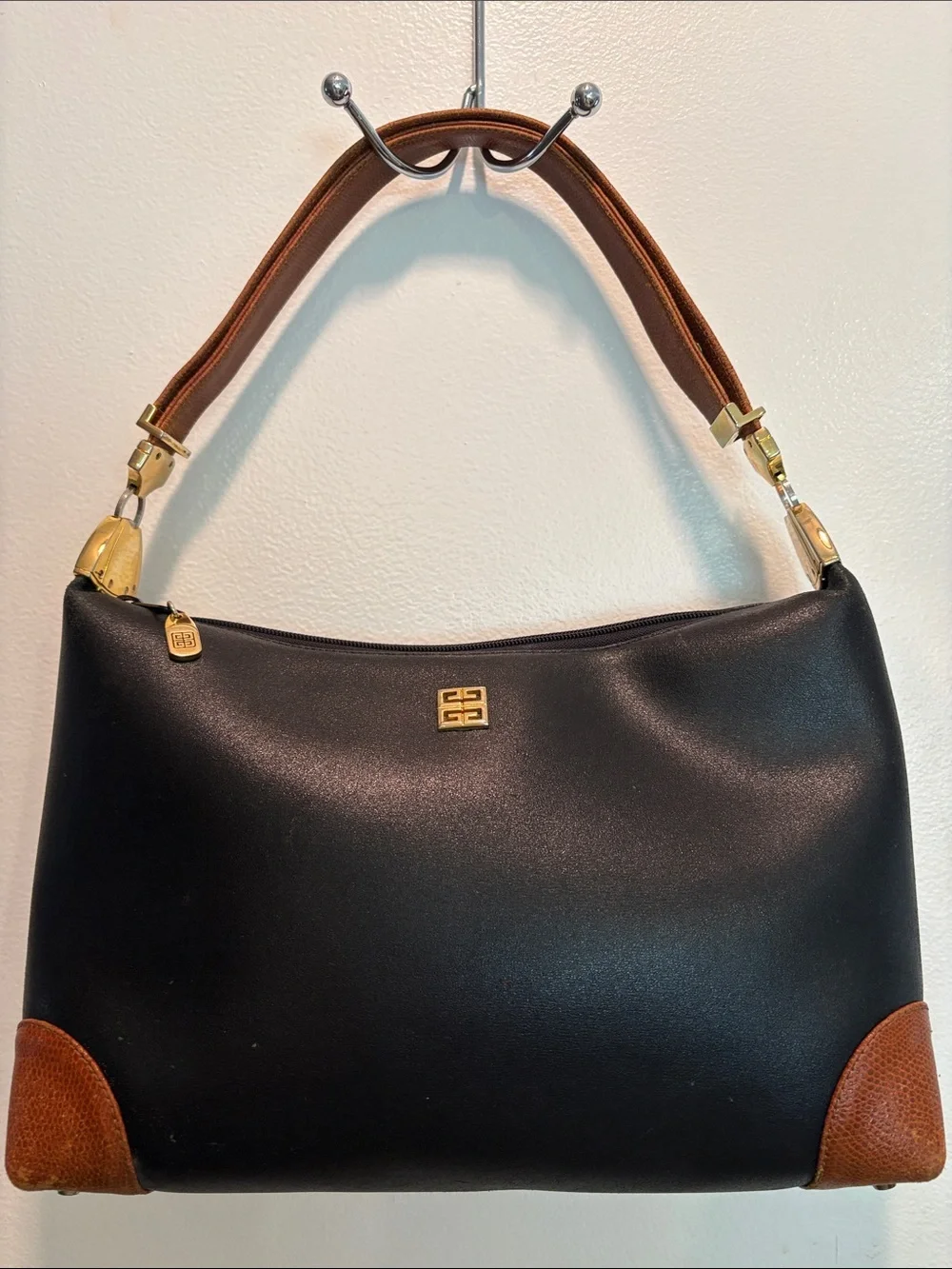 Givenchy Classic Black & Brown Two-Tone Shoulder Bag